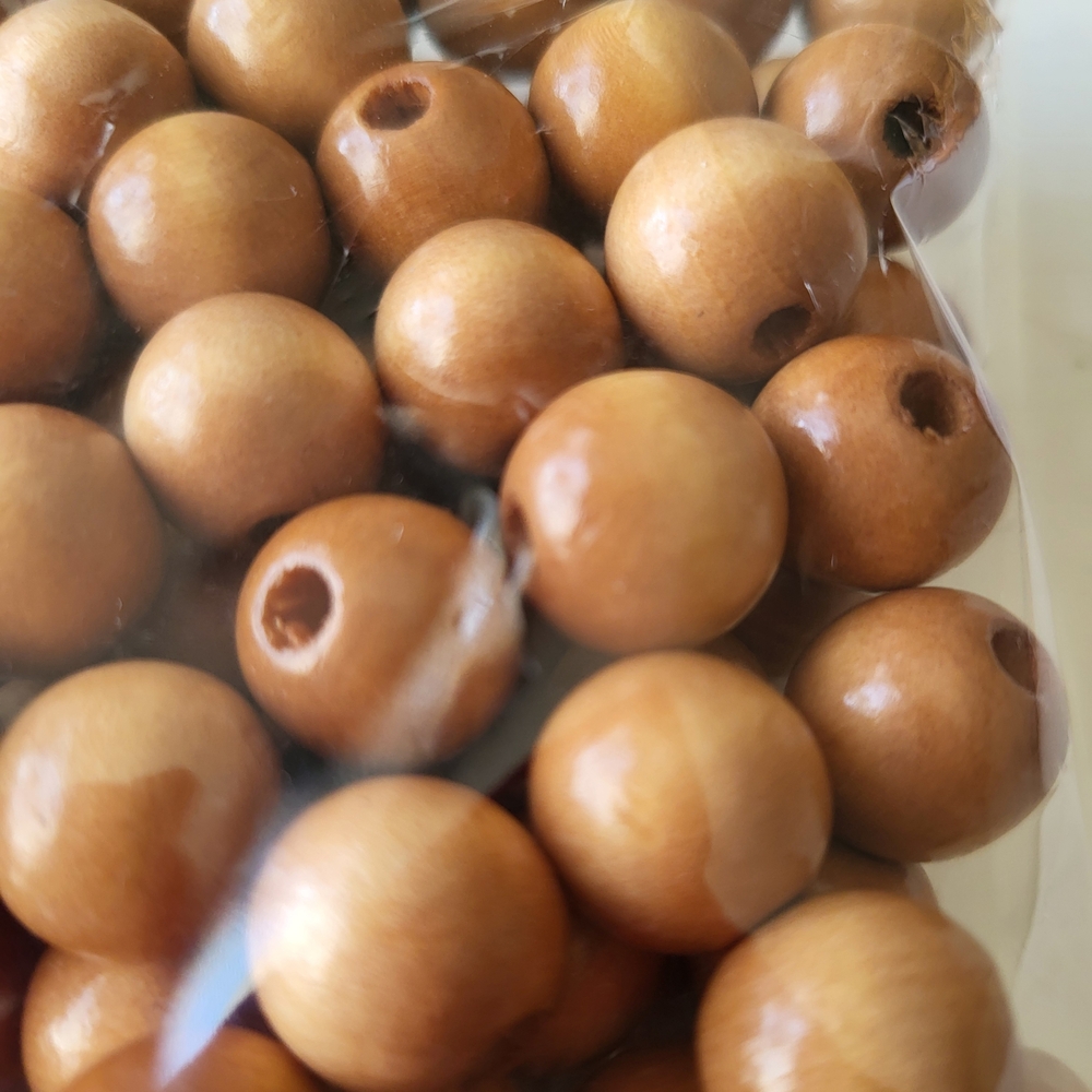 Walnut Color Wooden Beads 100 pcs item #126.